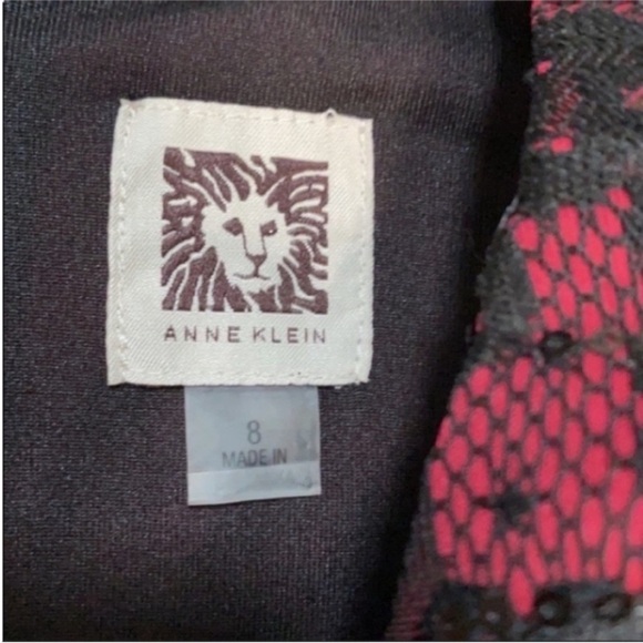 Anne Klein Red & Black Lace Sheath Dress Size 8 – New Without Tags - Picture 3 of 8